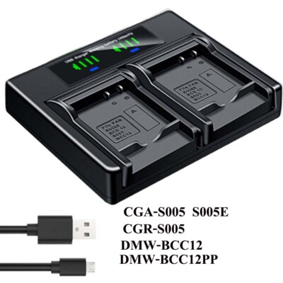 Twin Battery Charger For Panasonic LUMIX DMC- FS1 FS2 FX01 FX07
