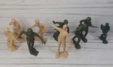 Lot of 9 Large Vintage 5-6" Plastic Green And Tan Army Men Military USA WWII...