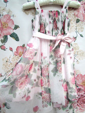 Image of MONSOON Pink Floral Bridesmaid Party Occasion Dress 5-6 £50 WORN ONCE