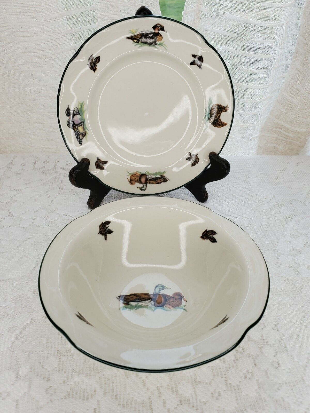Johnson brothers 6" Bowl And Plate Set England, ducks Motif