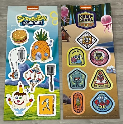 Spongebob Squarepants Promo Sticker Sheets Nickelodeon Stickers Patrick Sandy