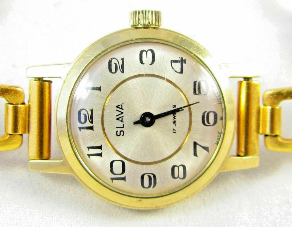 Reloj Pulsera Slava 17 Joyas Mujer De Colección URSS Raro Reparado Regalo Para Mujer Foto 2 de 4