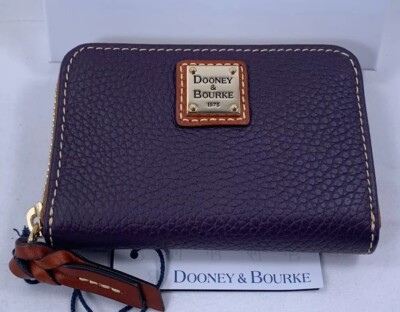 Dooney Bourke Pebble Grain Large Zip Around Credit Card Case