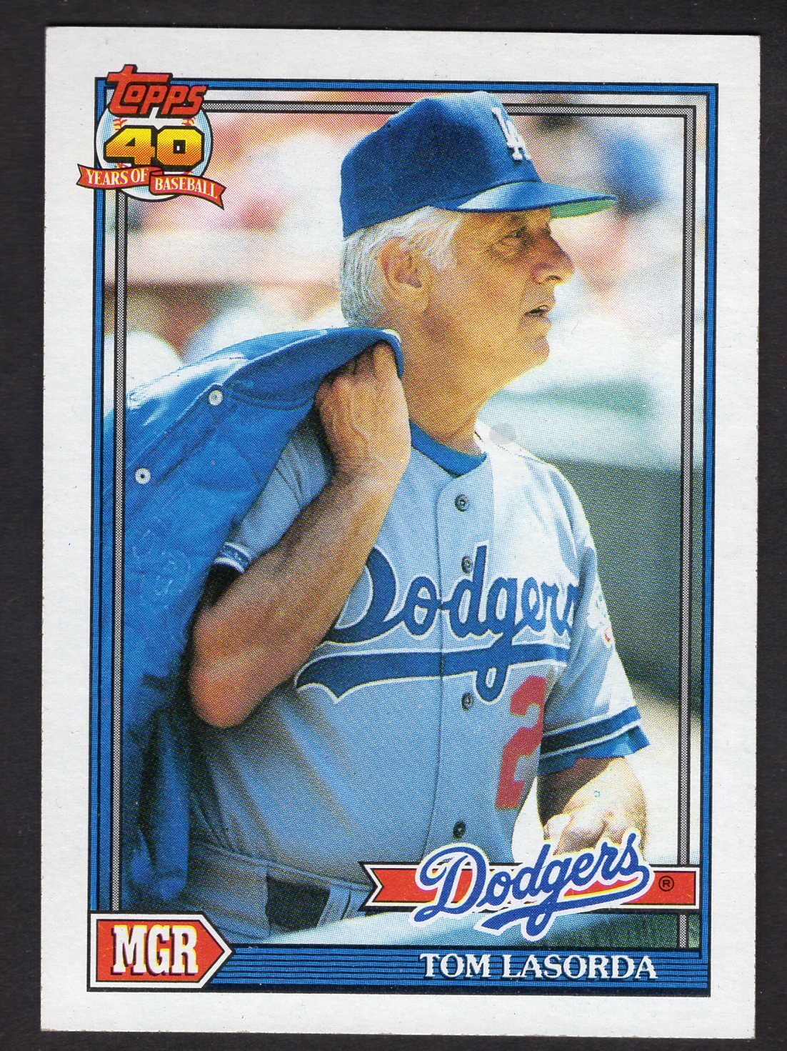 Tom LaSorda 1991 Topps Card #789; NM-Mint; Los Angeles Dodgers