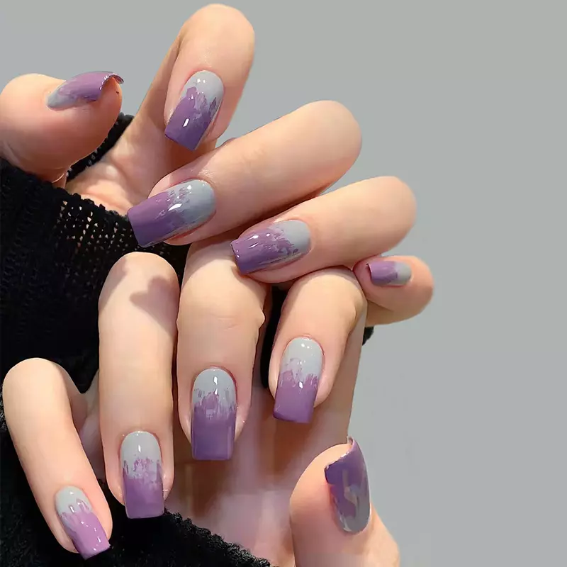 Purple acrylic nails deals