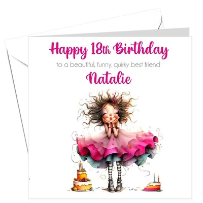 BEEFRANKCARDS PERSONALISED cute quirky birthday card 18th 21st 30th 40th 50th any age any name