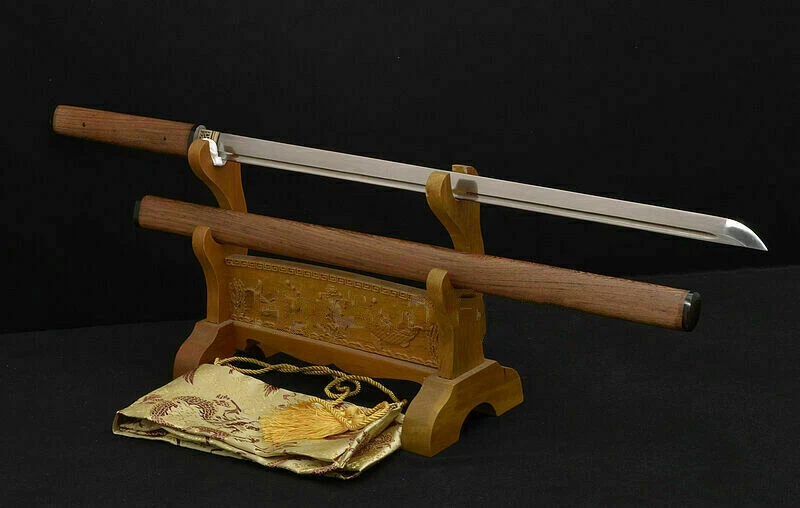 Espada Ninja Damasco Doblada Acero Samurai Japonés Shirasaya Katana Full Tang Foto 3 de 4
