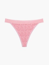 Savage X Fenty Cotton Essentials Thong, Women  s 3X, Picky Pink Leopard, NEW