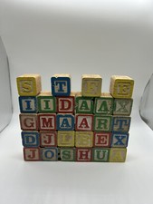 32pc Wooden Children  s Alphabet Blocks