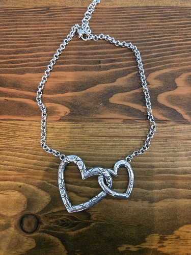 Brighton Double Heart Scrolled Lobster Claw Necklace - Picture 4 of 6