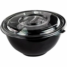 4-Pack Avant Grub's Catering-Grade Disposable Serving Bowls & Lids  Black 160oz