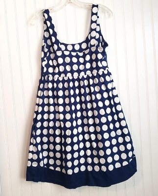 Motherhood Maternity Sun Dress Womens Sz M Sleeveless Navy Blue Polka Dot  Church | eBay