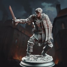 Half Elf Duelist Miniature DnD 3D Printed Fighter Resin Miniature Elven Rogue