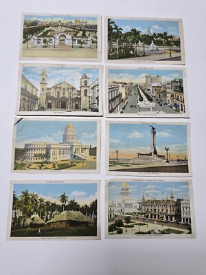 Lot of 8 Vintage Cuba Themed Travel Cards