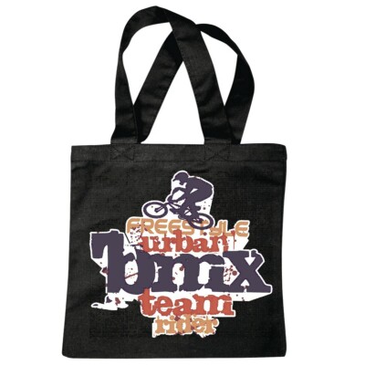 Tasche Beutel Baumwolltasche BMX TEAM RIDER FREESTYLE BICYCLE MOTOCROSS BONANZA