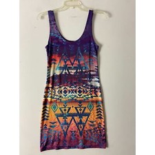Wet Seal Y2K Women's Bodycon Sleeveless Multicolor Summer Tank Dress Size Small