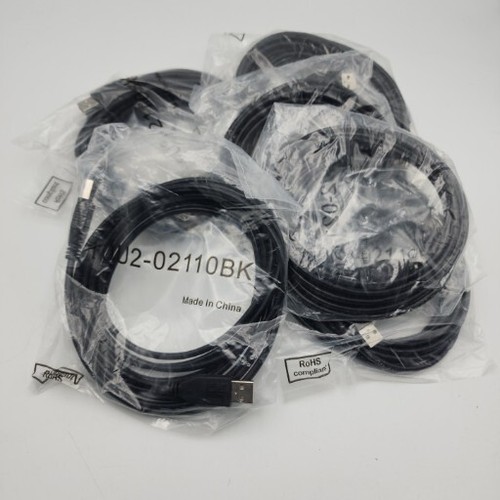(Lot Of 8) 10ft USB 2.0 Type A Male to Type A Male Cable, Black 10U2-02110BK