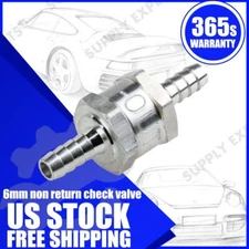 1x 6mm 1/4" Fuel Line One Way Non-Return Aluminium Check Valve Petrol Diesel US