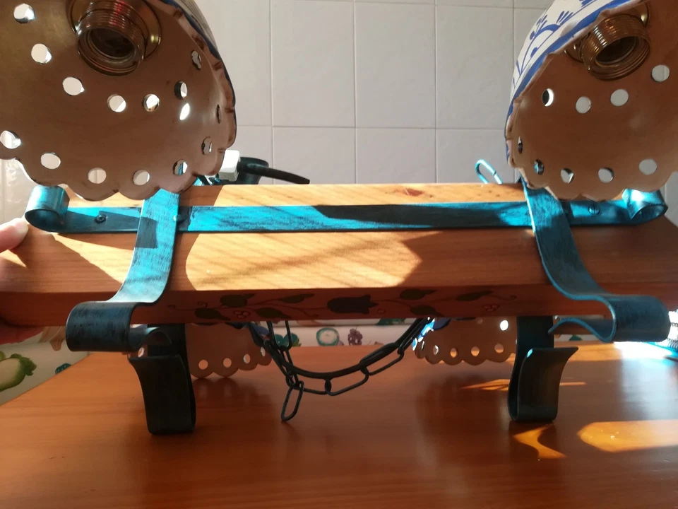 ¡NUEVO! Lámpara Colgante Artesana Madera/Forja/Cerámica - Imagen 4 de 4