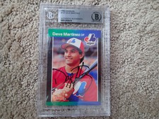 1989 Donruss #102 DAVE MARTINEZ Signed AUTO BECKETT COA SLAB Washington National