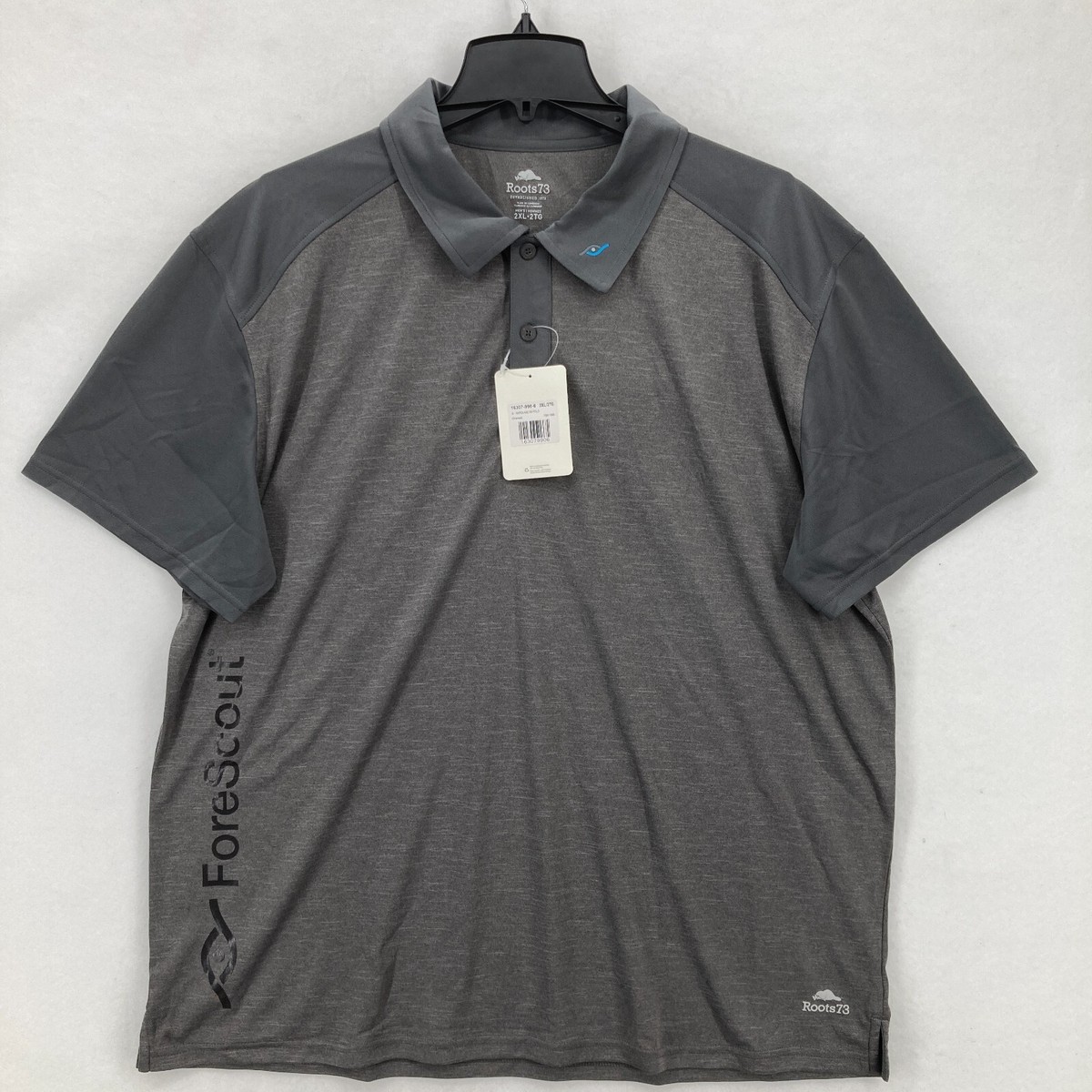 Roots 73 Rapid Lake SS Polo Shirt Mens 2XL Charcoal Gray
