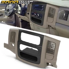 Dash Radio Bezel Climate Trim Panel Vents Storage Beige Fit For 02-05 Dodge Ram