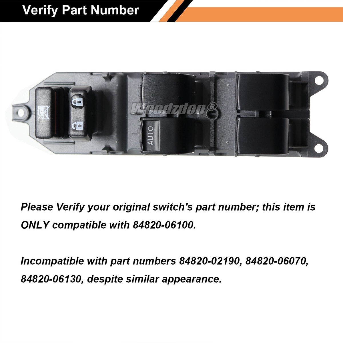Master Power Window Switch 84820-06100 Fit for Toyota Corolla