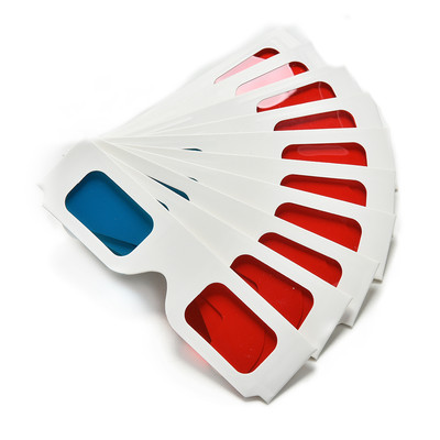 10X Universal Anaglyph Cardboard Paper Red Blue Cyan 3D Glasses For Movie H-lk