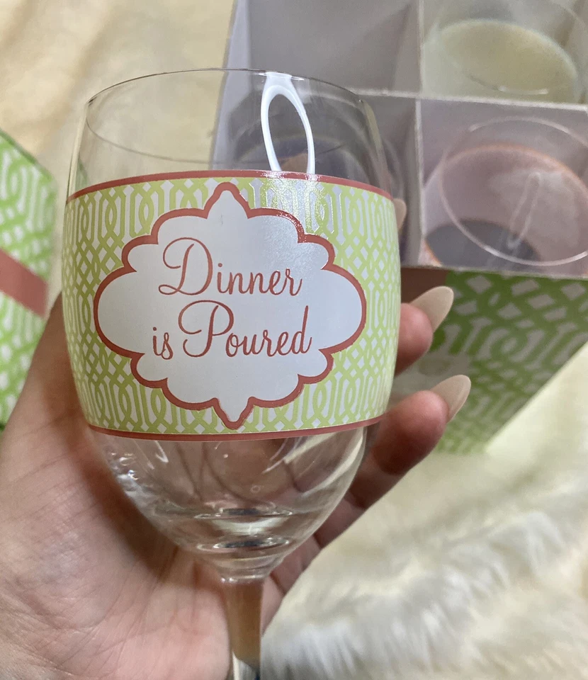 Mary Phillips Wine Glasses 2006 Gift Set Of 4 Sweet Chic Wine Ware Fun Sassy - Изображение 4 из 4