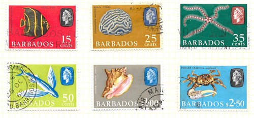 BARBADOS 1965 SG322-35 FINE USED MARINE LIFE. - Picture 3 of 3