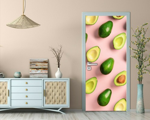 Pegatina de vinilo de aguacate decorativa puerta mural autoadhesiva nevera envoltura estética - Imagen 7 de 11