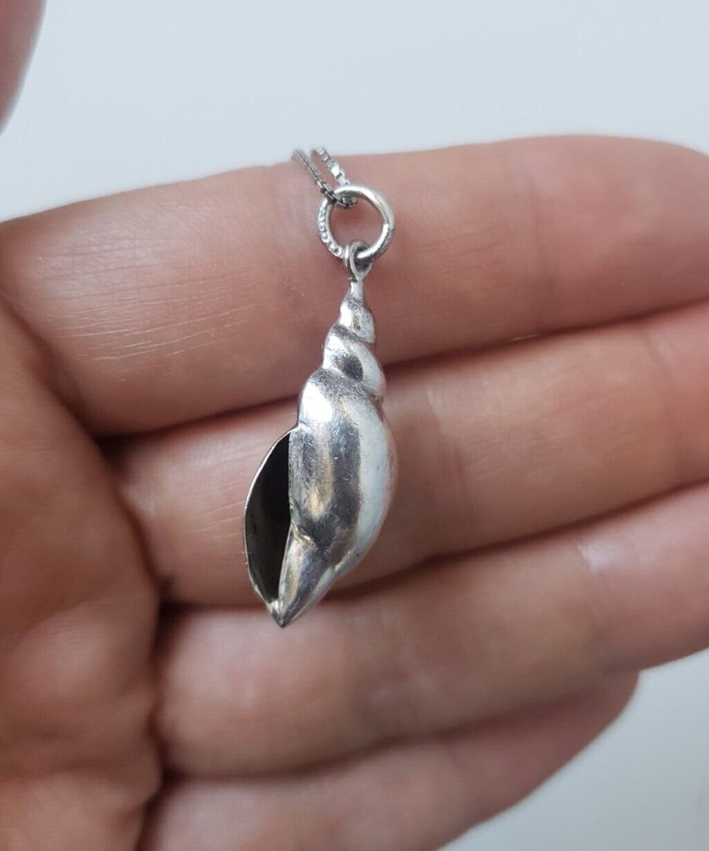 Sterling Silver CONCH SHELL SET, Pendant, Necklac… - image 4