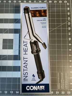 Conair Instant Heat Curling Iron 1 Inch 1'' Fast Heat 25 Settings Black
