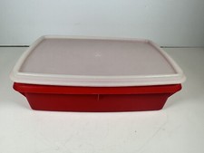 Vintage Tupperware Tuppercraft Stow N Go Craft Organizer Red Box  Tray 767