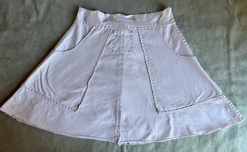 Project Alabama White Button Front Tie Waist Flared Skirt M/L EUC Rare Couture - Image 4 of 4