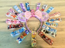 Disney Ears Headband Holder - Clip on Bag - Minnie & Mickey  Inspired Lanyards.