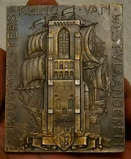 Bronze Plaque Architecture Assoc. Of West Flanders ,Belgium