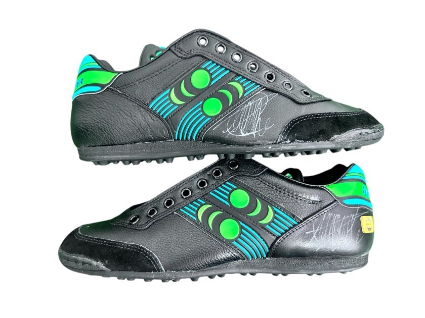 PANTOFOLA D’ORO SCARPINI PANTOFOLA D ORO AUTOGRAFATI DA ROGER MILLA NO MAGLIA MATCH WORN