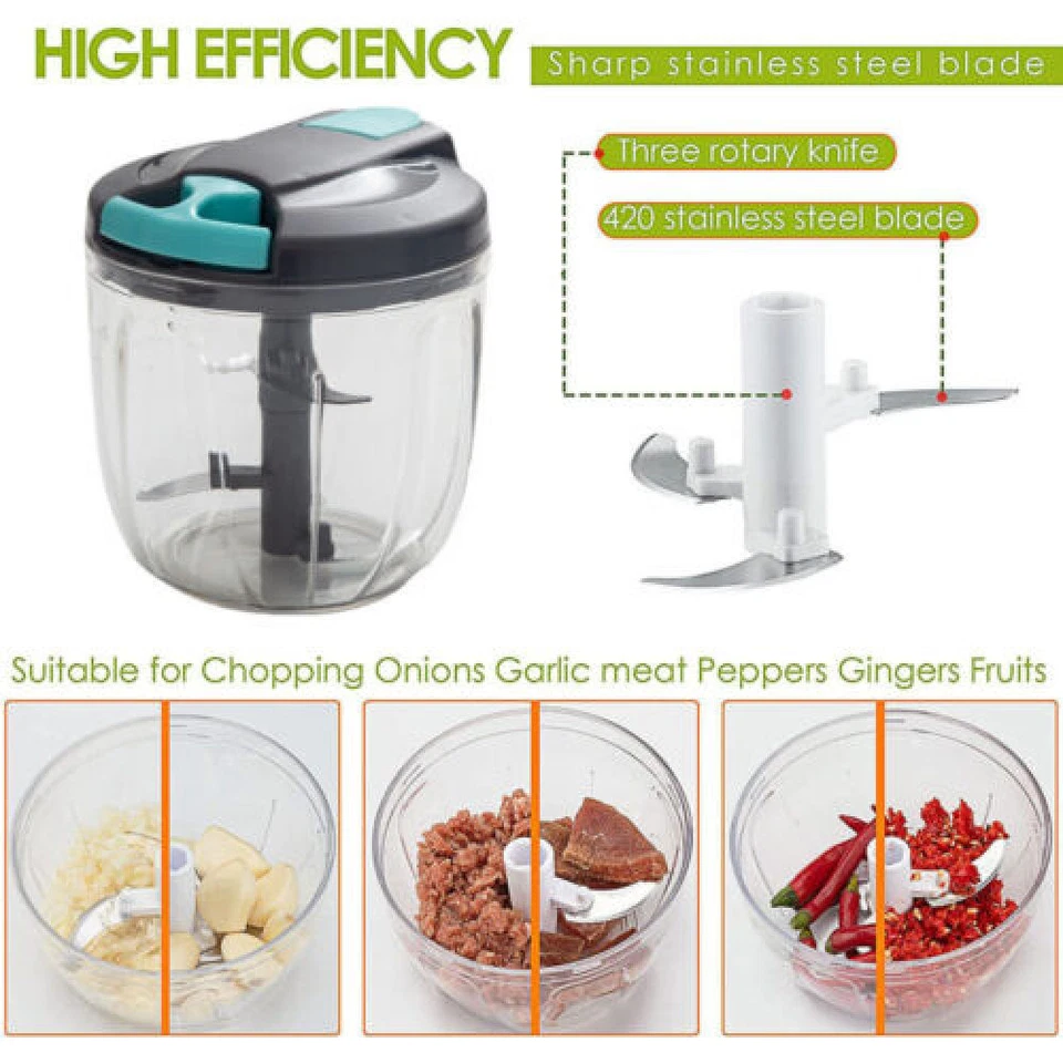 Zerkleinerer Gemüseschneider Universal Obst Fleisch Nüsse Manuell Zwiebelhacker~ - Bild 2 von 4