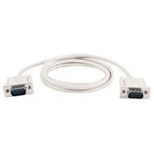 RS232 DB9 9 Pin Male To VGA Video 15 Pin Male Adapter Cable Light Gray 5ft