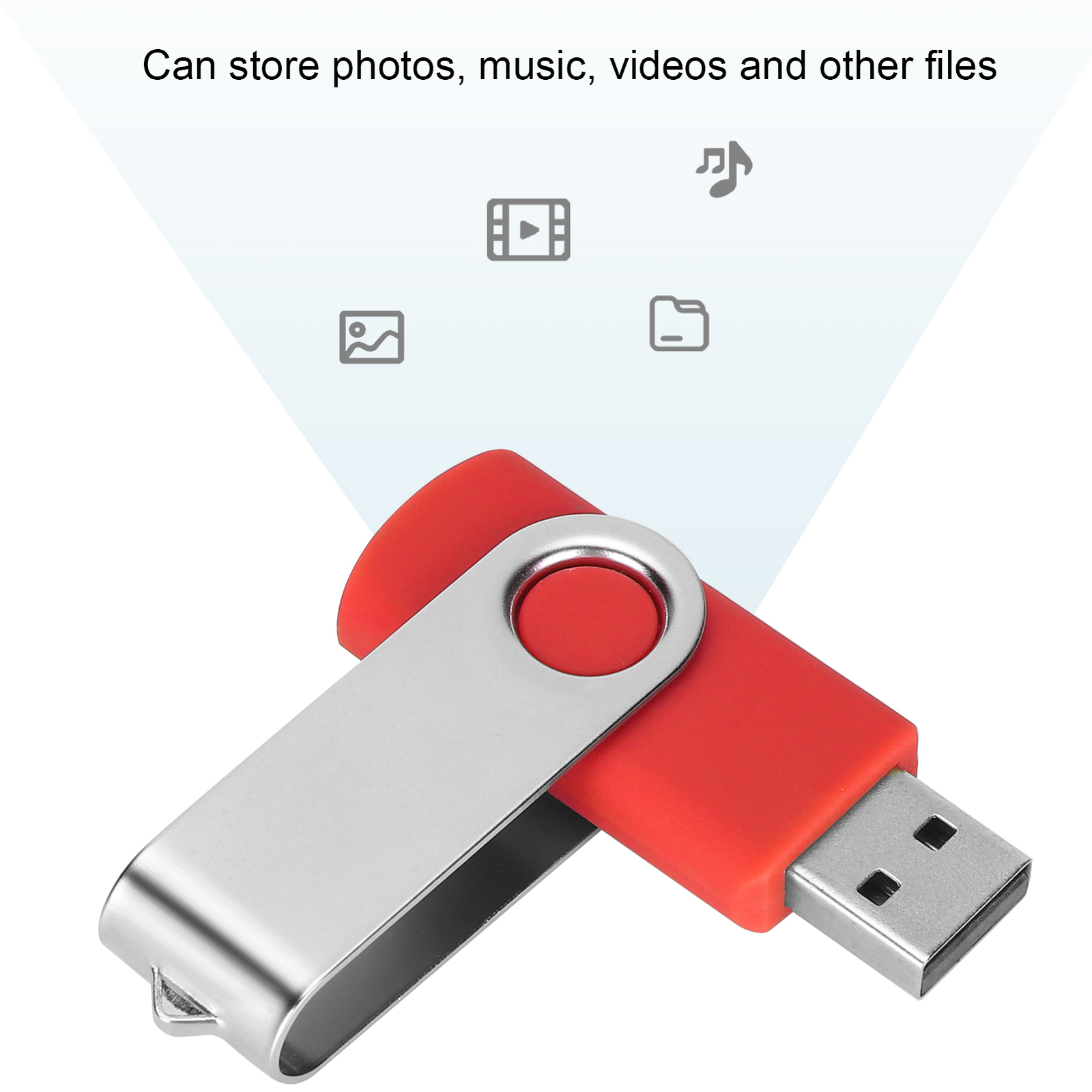 Rotatable Candy Red USB Flash Drive for PC Tablet Portable Storage  -image