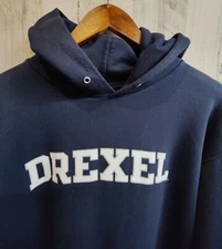Champion Drexel University Graphic Pullover Hoodie Adult Medium Dark Blue