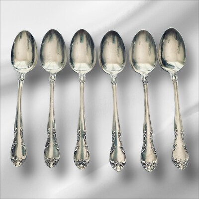 (6) Gorham Silverplate Teaspoons 1947 New Elegance 6 