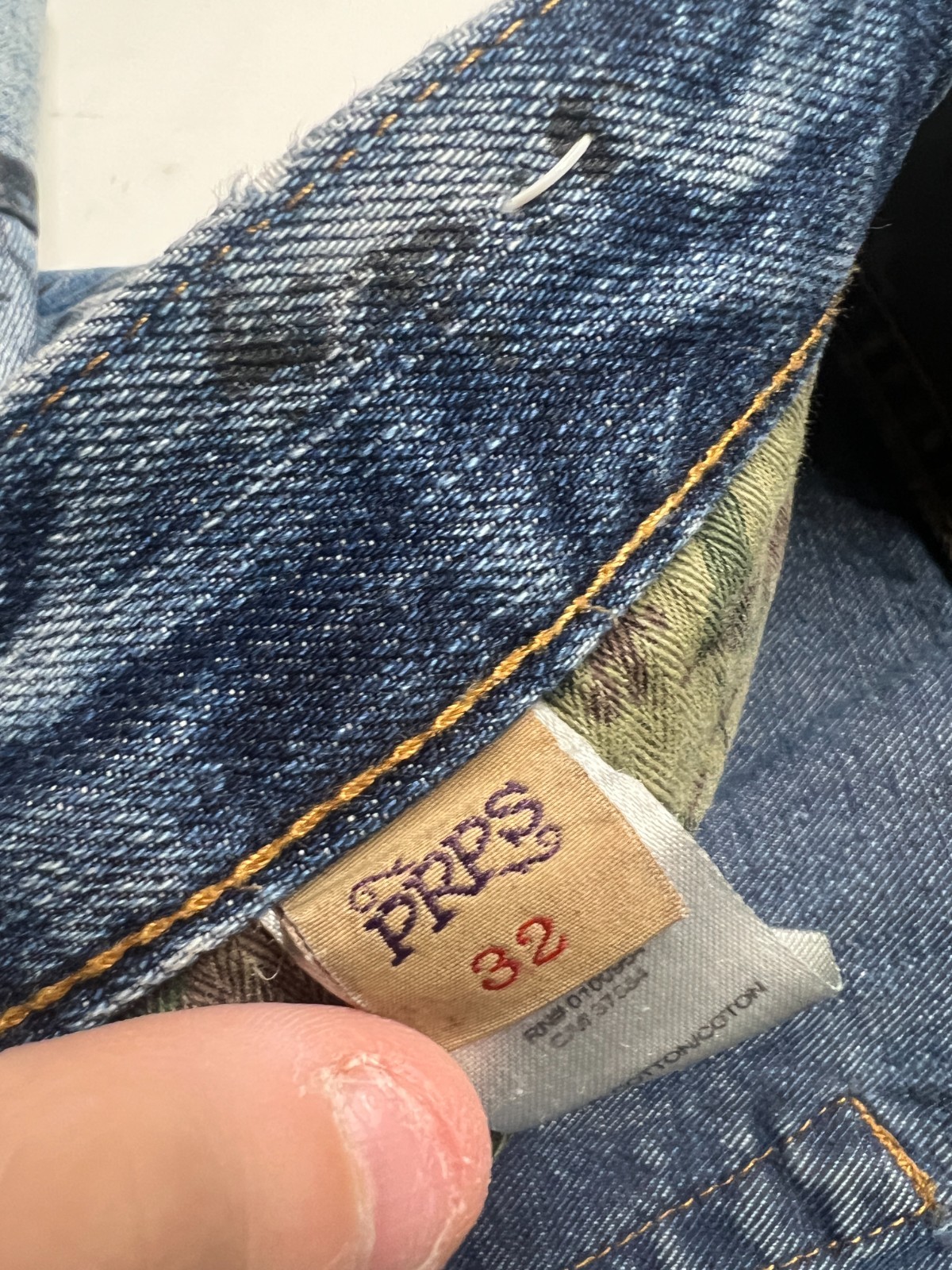 PRPS Patchwork Splatter Straight Jeans Blue Denim… - image 8