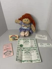 Vintage Cabbage Patch Ginger Toddler Doll in Purple  Dress 17” 1982 Paperwork