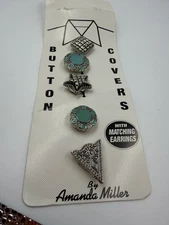 Vintage Button Covers Western Rodeo Silvertone Amanda Miller
