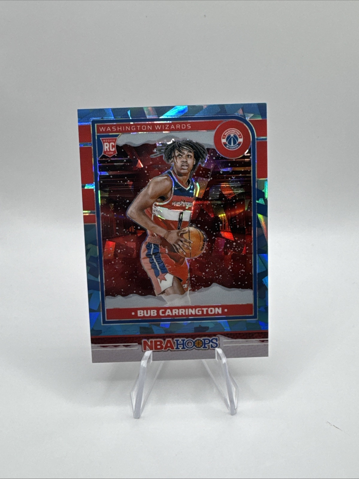 2024-25 Panini NBA Hoops Winter Bub Carrington Rookie RC Blue Blizzard /88 #244