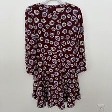 Loft Purple Floral Long Sleeve Dress Lightweight Feminine Romantic Cottagecore 4