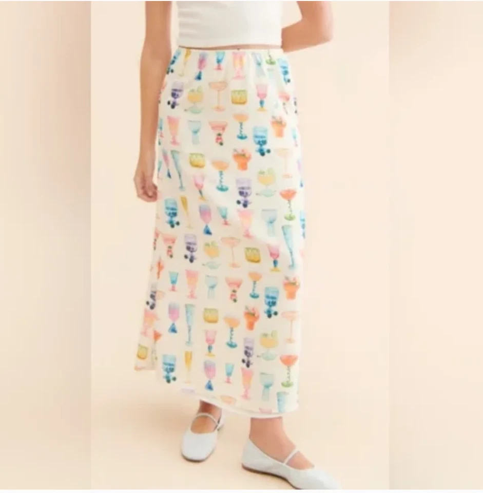 Maxi Falda Estampada Cóctel Anthropologie Lisa Says Gah Lauren Talla M Foto 2 de 4