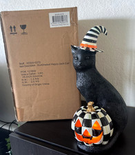 Mackenzie-Childs 15" Tall Illuminated Happy Jack Cat  Pumpkin Halloween New Box